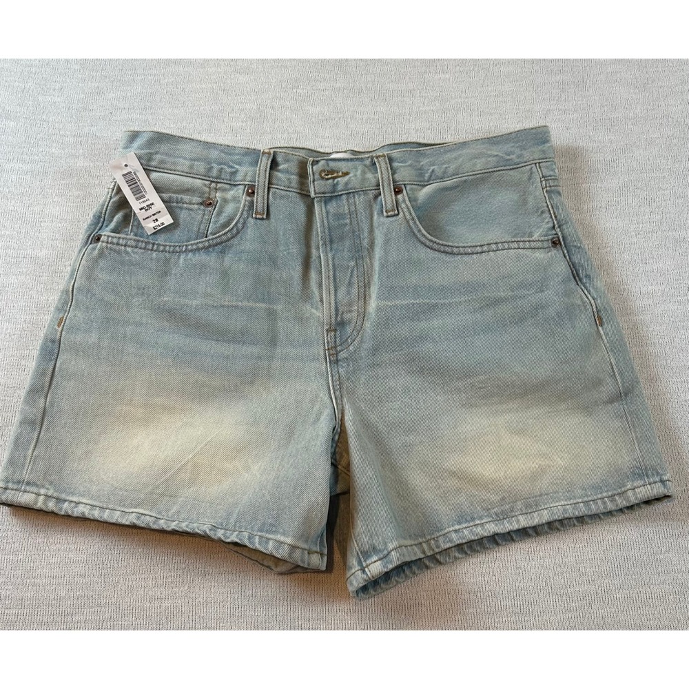 NWT RE/DONE Mid‎ Rise Boy Short Ranch Water Denim Size 28 Button Fly